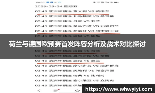 荷兰与德国欧预赛首发阵容分析及战术对比探讨